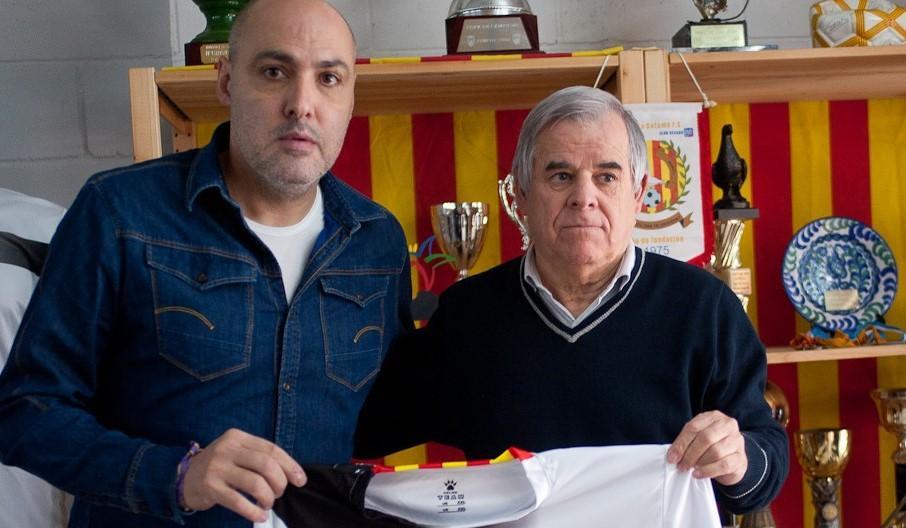 Javi Rodríguez, entrenador de Industrias Santa Coloma, junto a Vicent García, presidente del club