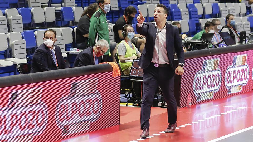 Diego Giustozzi, entrenador de ElPozo Murcia Costa Cálida, durante el partido de Cuartos de Final contra Palma Futsal.