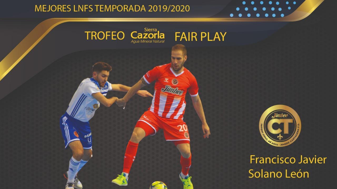 Solano, de Jimbee Cartagena, Trofeo Agua Sierra Cazorla al Fair Play de la Temporada 2019/20