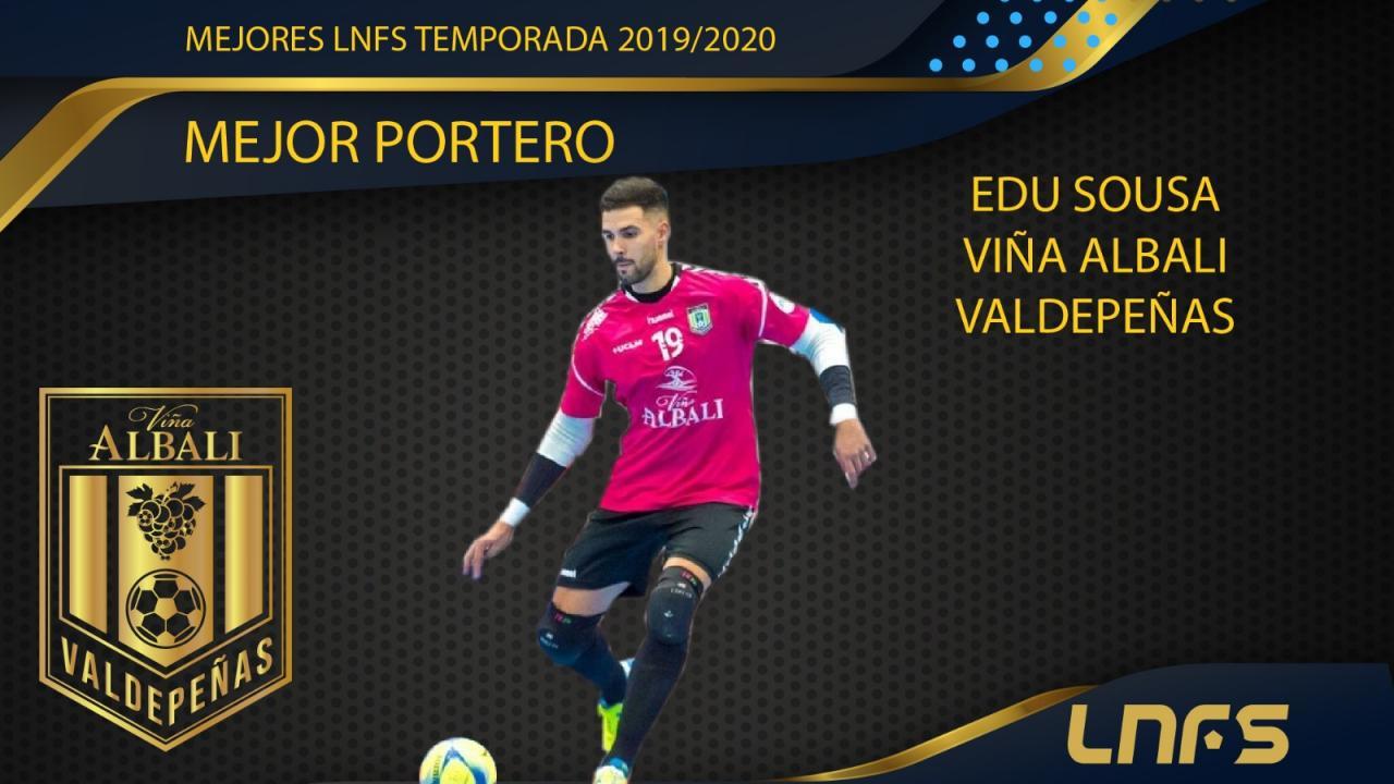 Edu Sousa, jugador de Viña Albali Valdepeñas, Trofeo al 'Mejor Portero' de la Temporada 2019/20