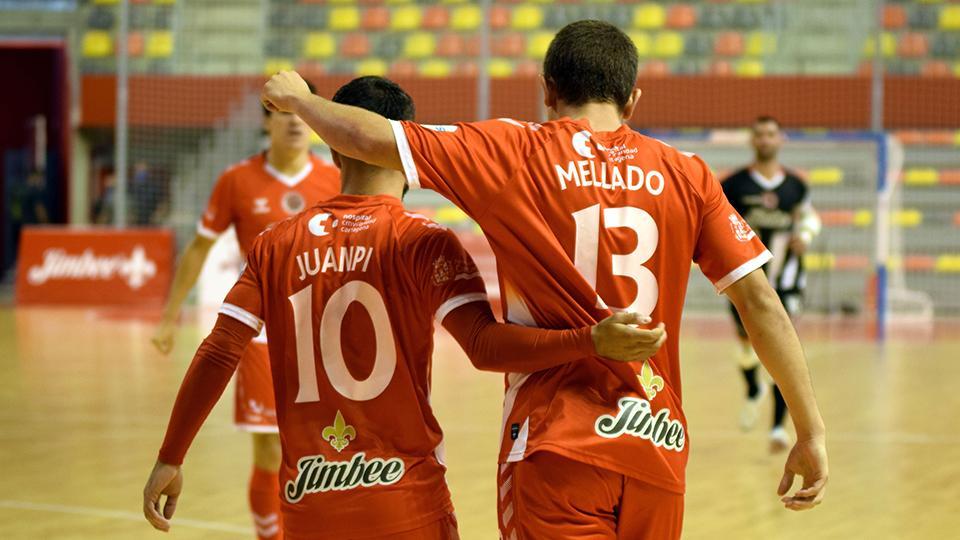 Los jugadores del Jimbee Cartagena celebran un gol.