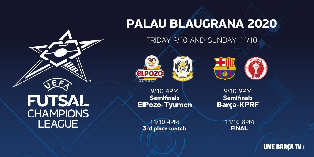 Confirmados los horarios de la Final Four de la UEFA Futsal Champions League