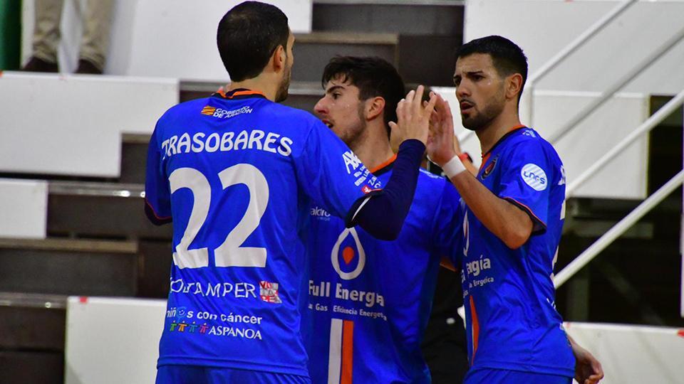 Los jugadores de Full Energía Zaragoza celebran un gol (Fotografía: Andrea Royo López)