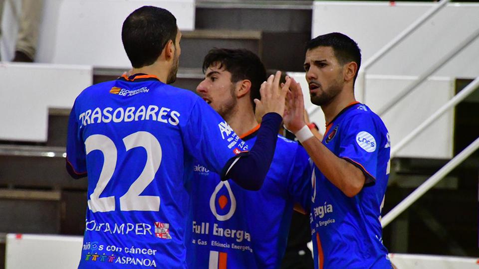Los jugadores de Full Energía Zaragoza celebran un gol (Fotografía: Andrea Royo López)