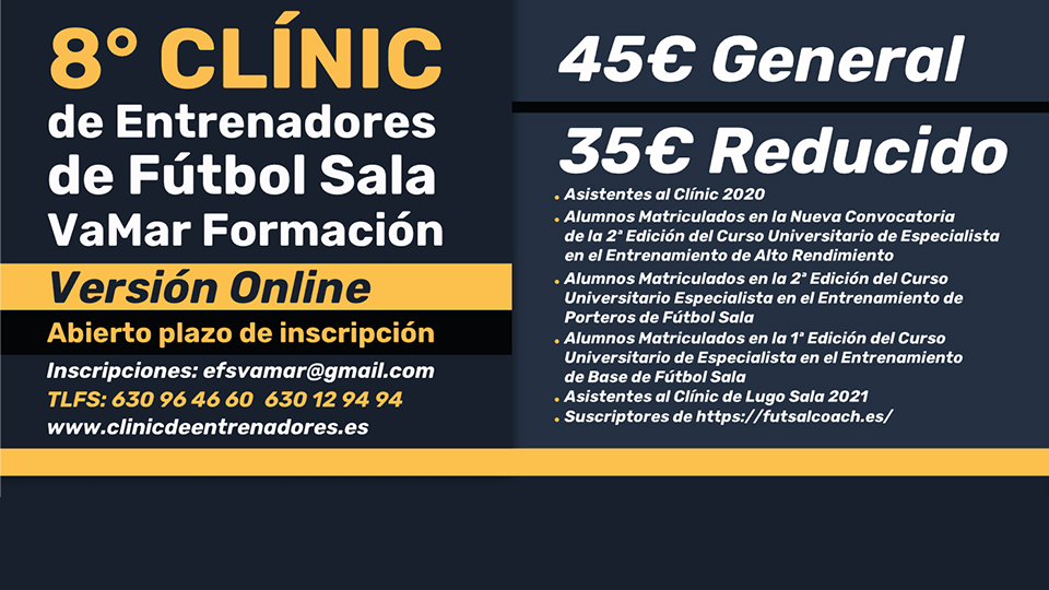 8º Clínic de Entrenadores de Fútbol Sala VAMAR Formación
