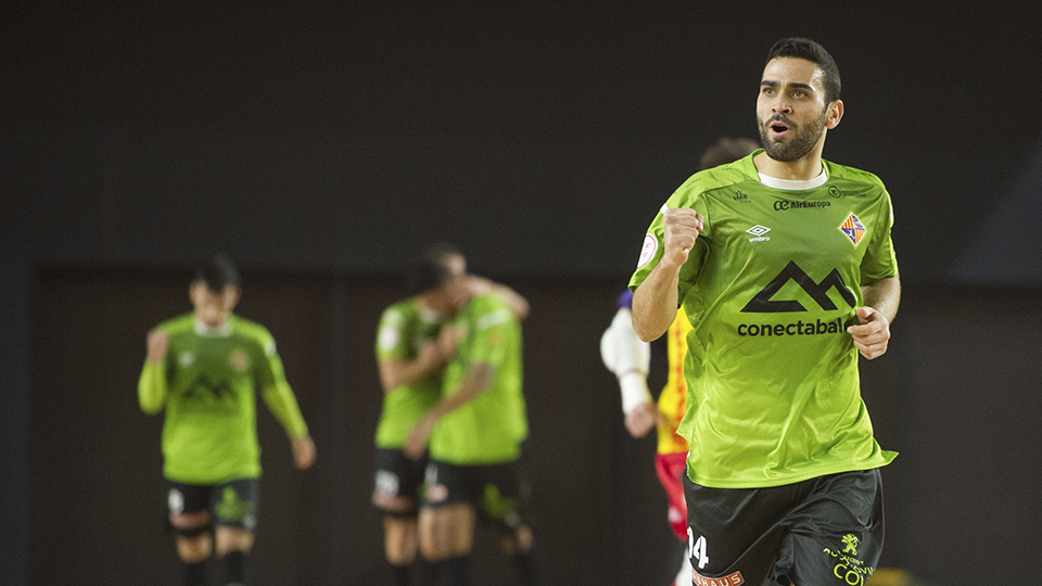 Los jugadores del Palma Futsal celebran un gol.