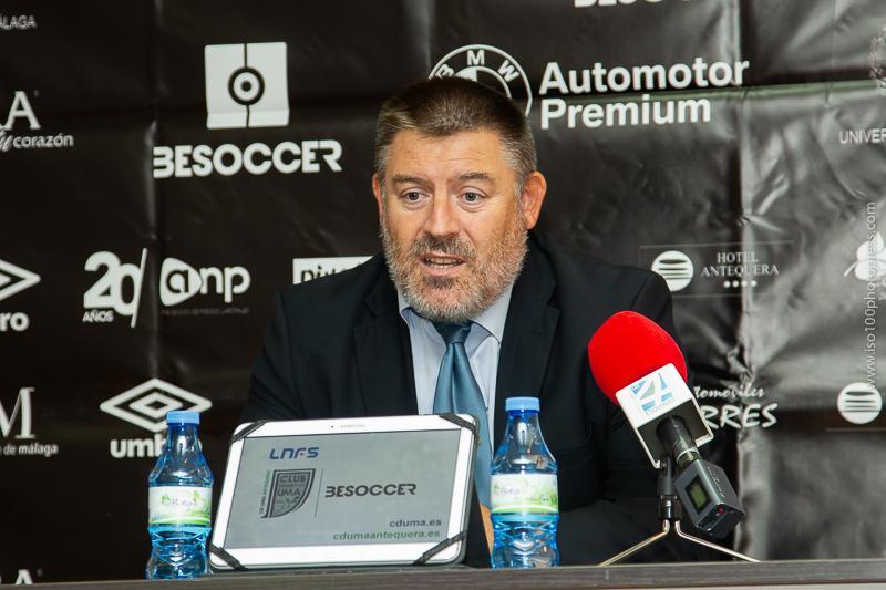 Chema Jiménez, entrenador del Manzanares FS, en rueda de prensa