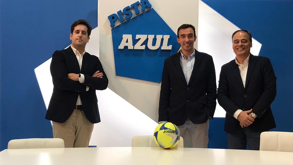 Gustavo Muñana, Chema Rubio y Juan José Rodríguez Navia, Cancho, en Pista Azul