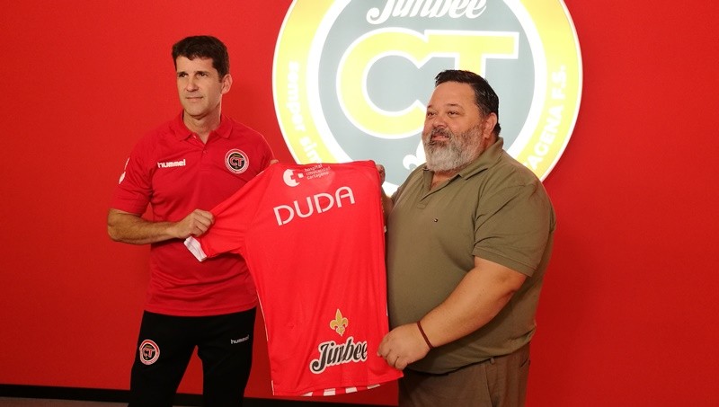 Duda, entrenador del Jimbee Cartagena, en su presenctación oficial