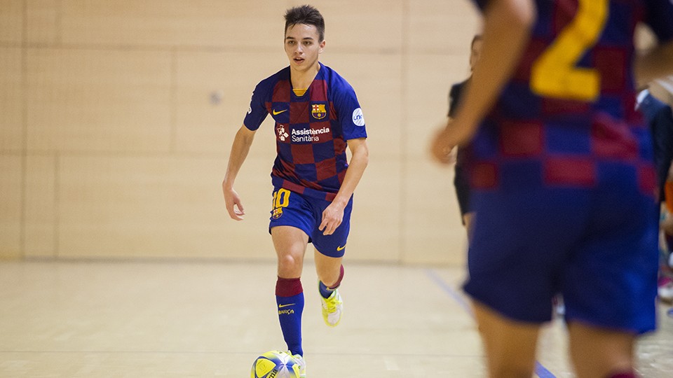 David Peña. jugador del Barça B, durante un partido.