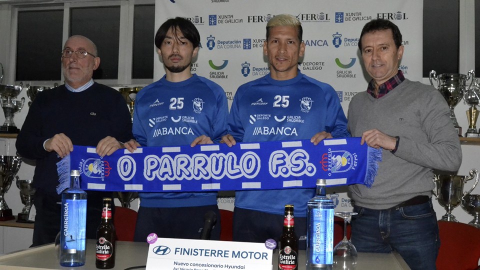 Tomás Llao, Manabu Takita, Kaoru Morioka y José Naveira durante la presentación.