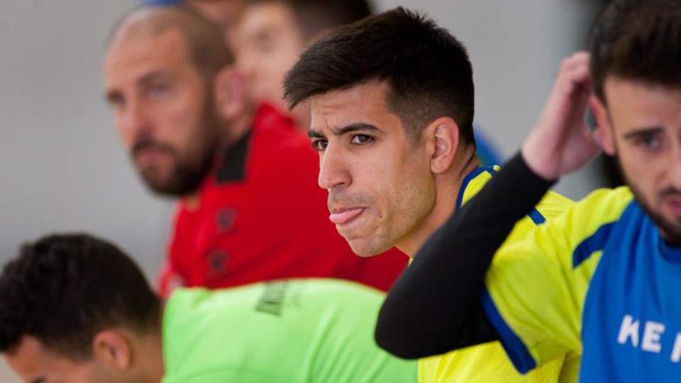 Pablo Vidal, jugador de Industrias Santa Coloma, durante un entrenamiento.