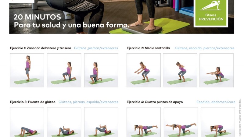 RehabMedic recomienda doce ejercicios para mantenerse en forma durante el confinamiento.