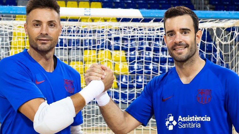 Juanjo y Dídac, porteros del Barça.