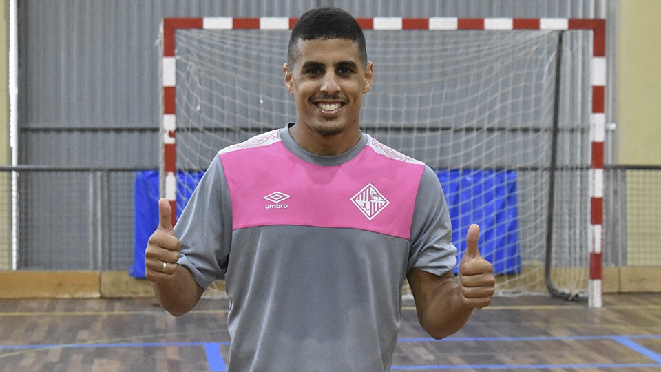 Hamza, jugador del Palma Futsal, durante un entrenamiento.