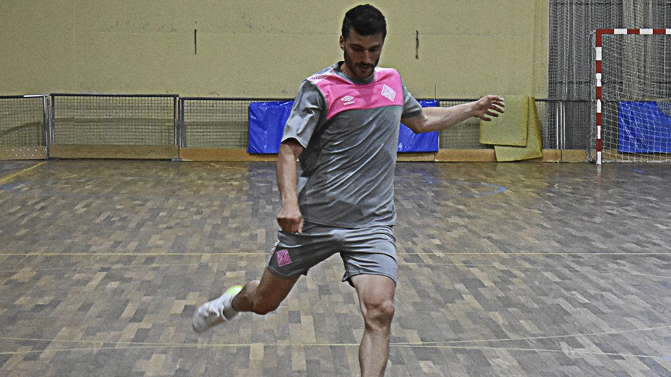Lolo, jugador de Palma Futsal, durante un entrenamiento.