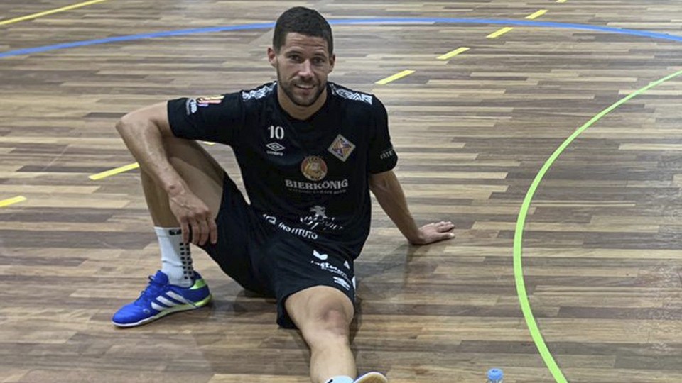 Raúl Campos, jugador del Palma Futsal, durante un entrenamiento.