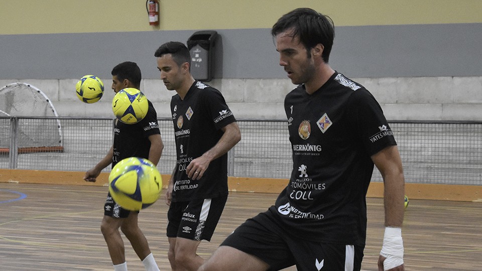 Barrón, portero del Palma Futsal, durante un entrenamiento.