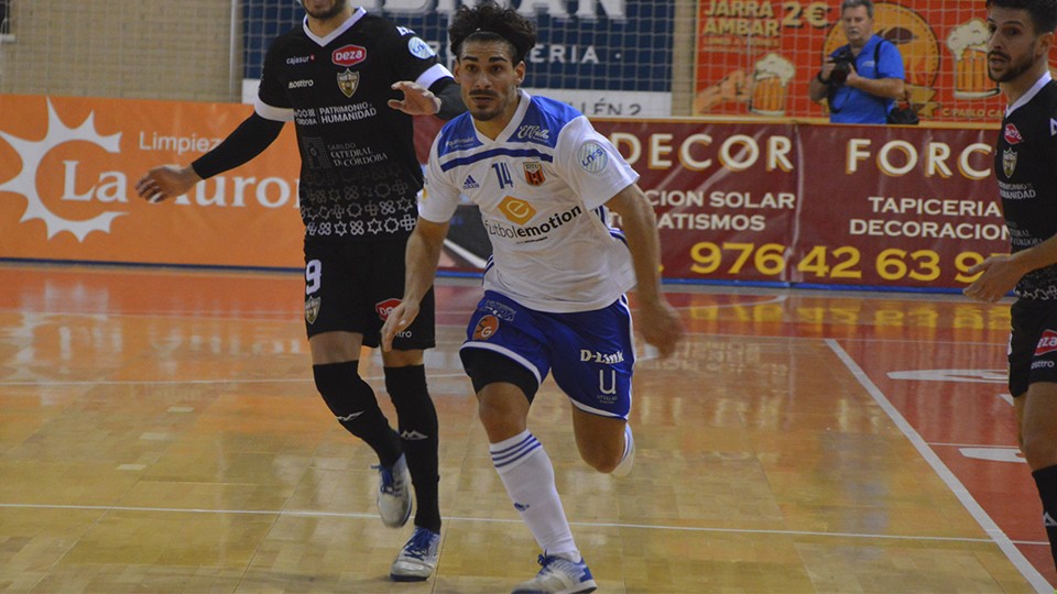 Esteban, durante un partido con el Fútbol Emotion Zaragoza.