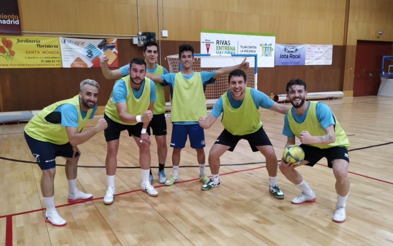 Los jugadores de Rivas Futsal en una sesión de entrenamiento