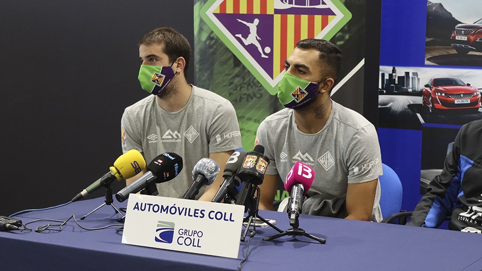 Fabio y Diego Nunes, jugadores del Palma Futsal, durante una rueda de prensa.
