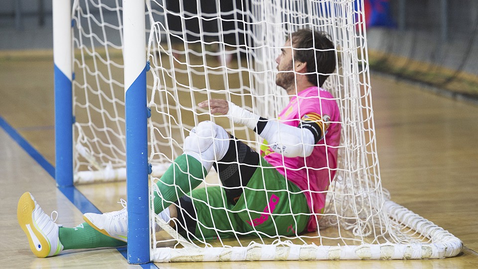 Barrón, portero de Palma Futsal, durante un encuentro