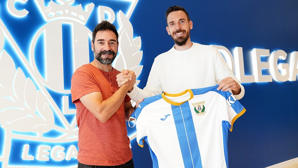 Andrés Parada, director deportivo del CD Leganés FS, junto a Borja Blanco.