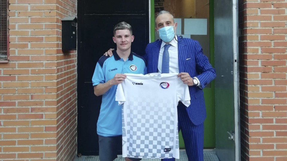 Miguel Ángel Rodríguez 'Torre' junto a Luis Moreno, presidente del Rivas Futsal.