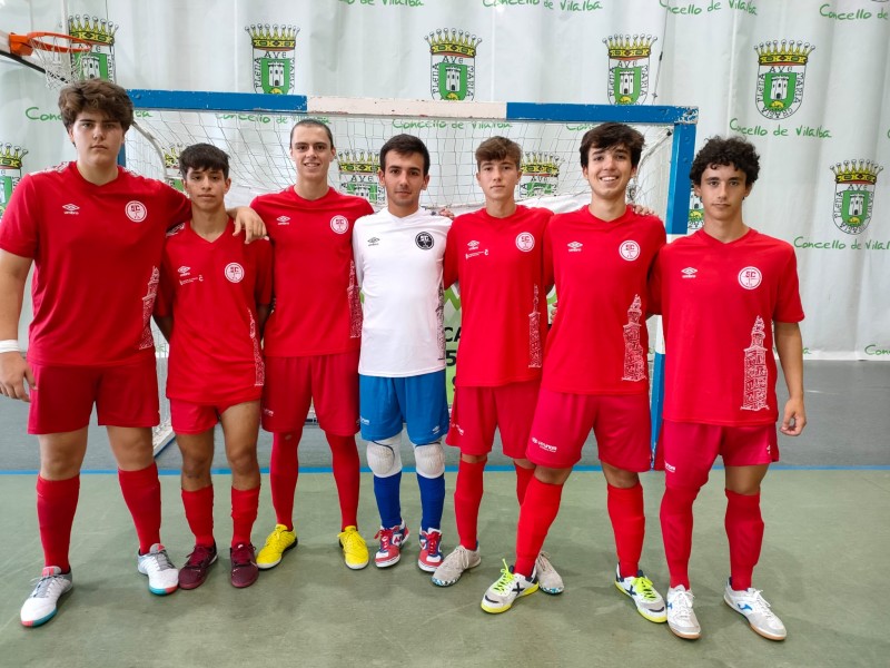 Victoria en el primer test de pretemporada para el equipo senior masculino de la Academia Red Blue 5 Coruña  ante el Vilalba FS