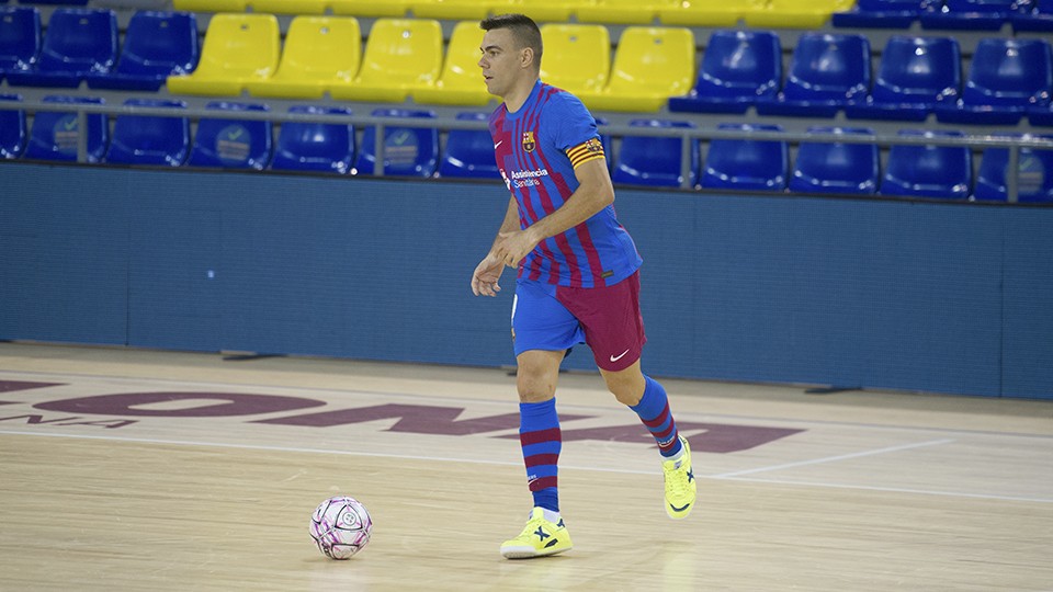 Sergio Lozano, jugador del Barça, durante un encuentro.