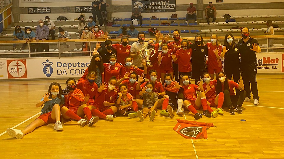 El RC Deportivo realizará un homenaje al equipo senior femenino de la Academia Red Blue 5 Coruña Fútbol Sala