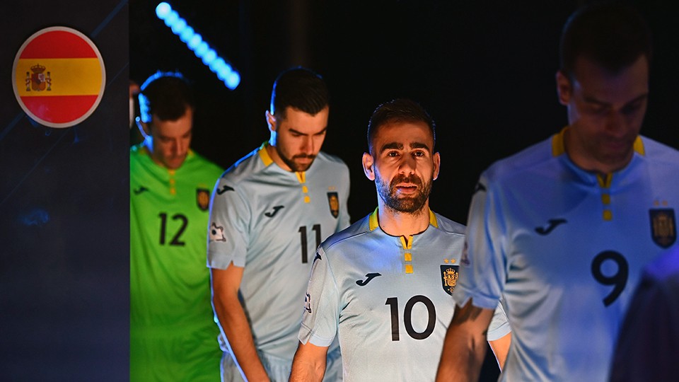 Sergio Lozano, Cecilio, Chino y Dídac, antes de jugar un partido con España en la Eurocopa. Foto: UEFA