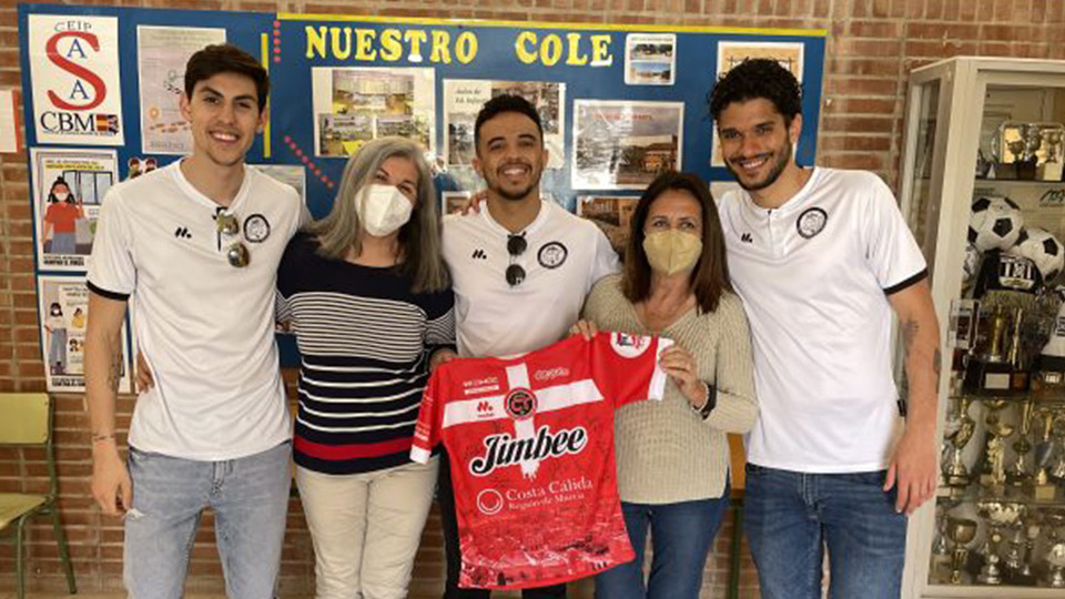 Motta, Meira y Lucão en el CEIP San Antonio Abad.
