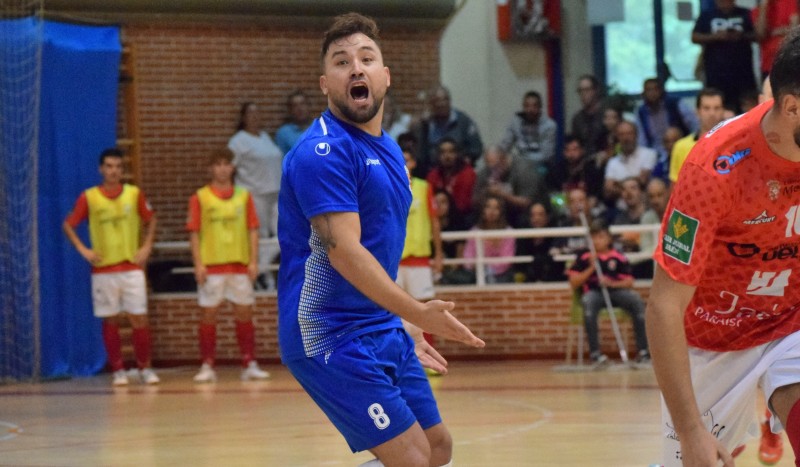 Chino, jugador del Ciudad de Móstoles FS, durante un partido