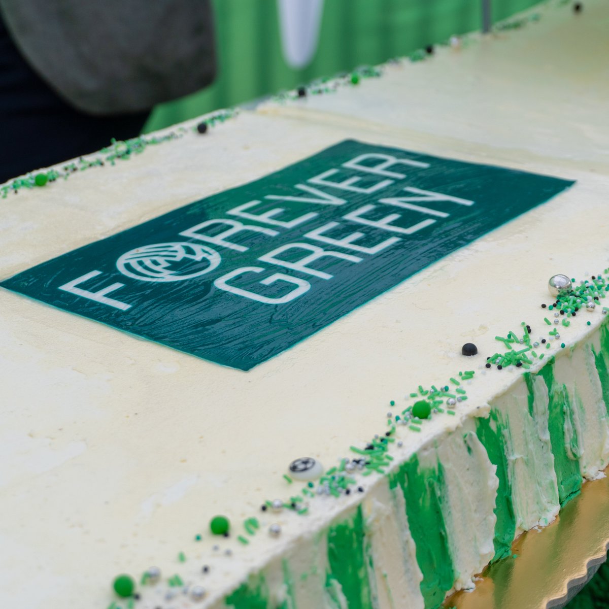 La tarta gigante para celebrar el tercer aniversario de Forever Green 