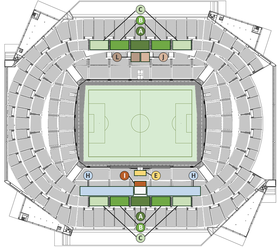 Mapa de gradas La Cartuja